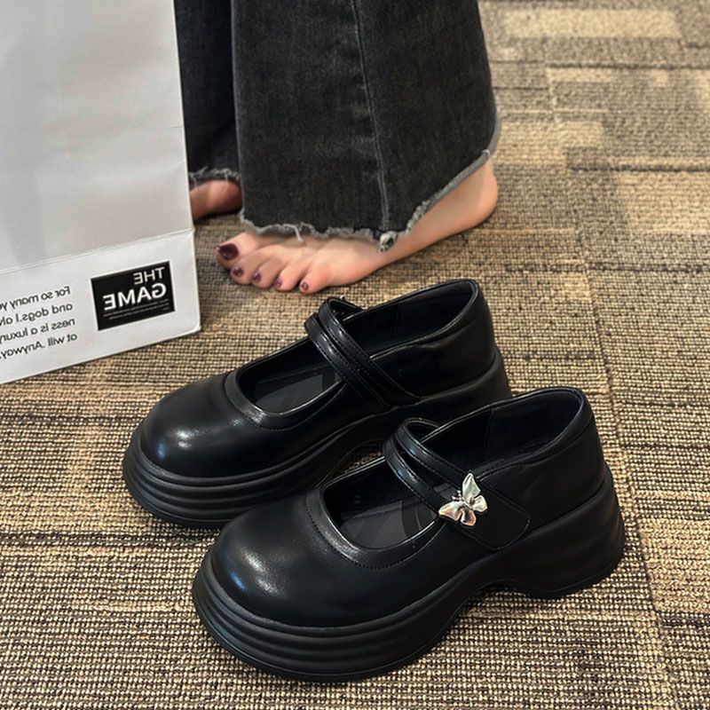 Shoes Ddmysports Women Increase Eight Thick Sole New Design Slotted Tape Bow Black Free Shipping Outdoor