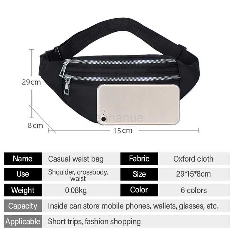 PUOU Waist Pack Bags for Women Nylon Fanny Packs Casual Womens Chest Bags Man Belt Pouch Travel Hip Bag Sport Purses PocketXJ240720