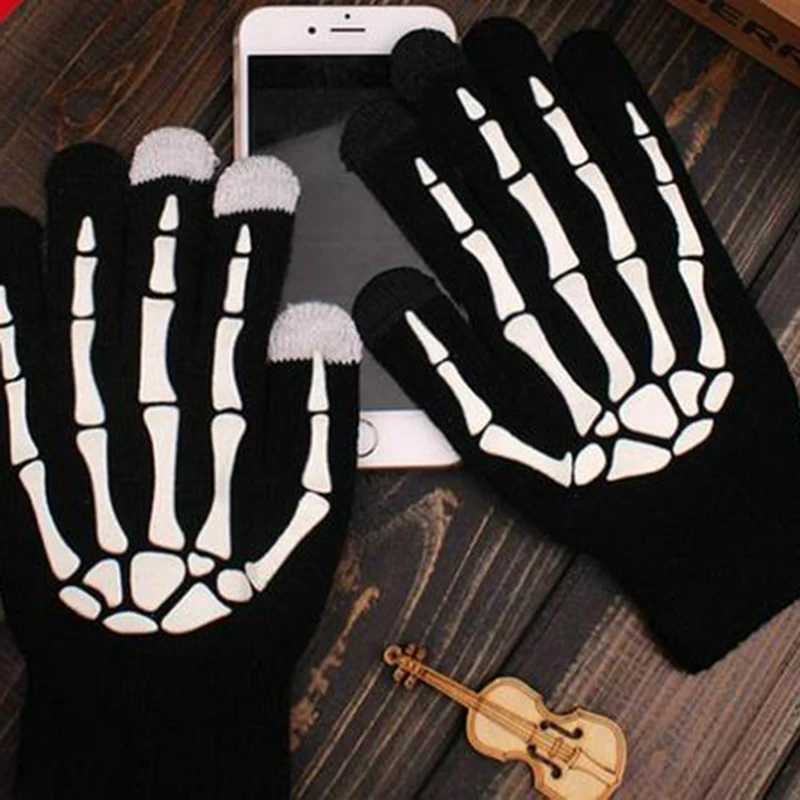 Sports Gloves Winter Cycling Full Finger Gloves Halloween Horror Skull Claw Skeleton Anti-Skid Guantes Adult Children Mitten Cycling Equipment z240720