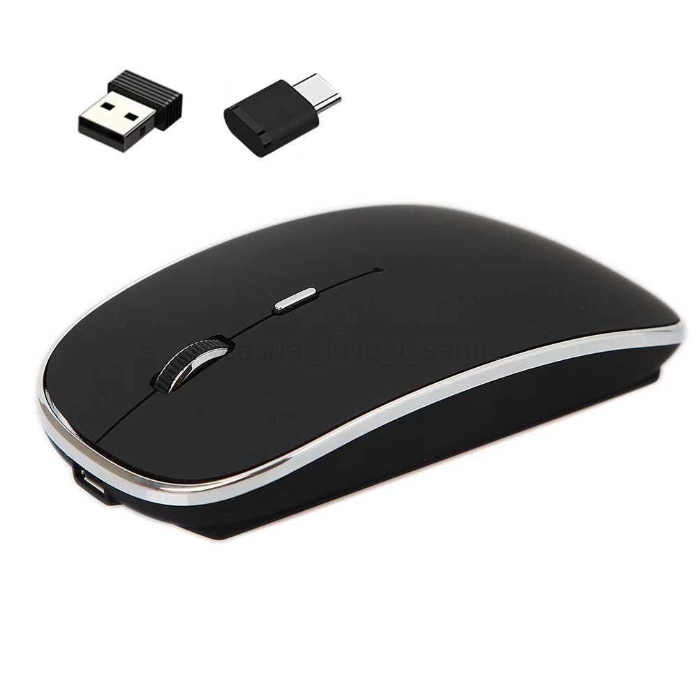 Wireless Mouse Chargeable Portable Silent USB and Type-C Dual Mode Mouse 3 Adjustable DPI for Laptop Mac MacBook Android PCCL240720