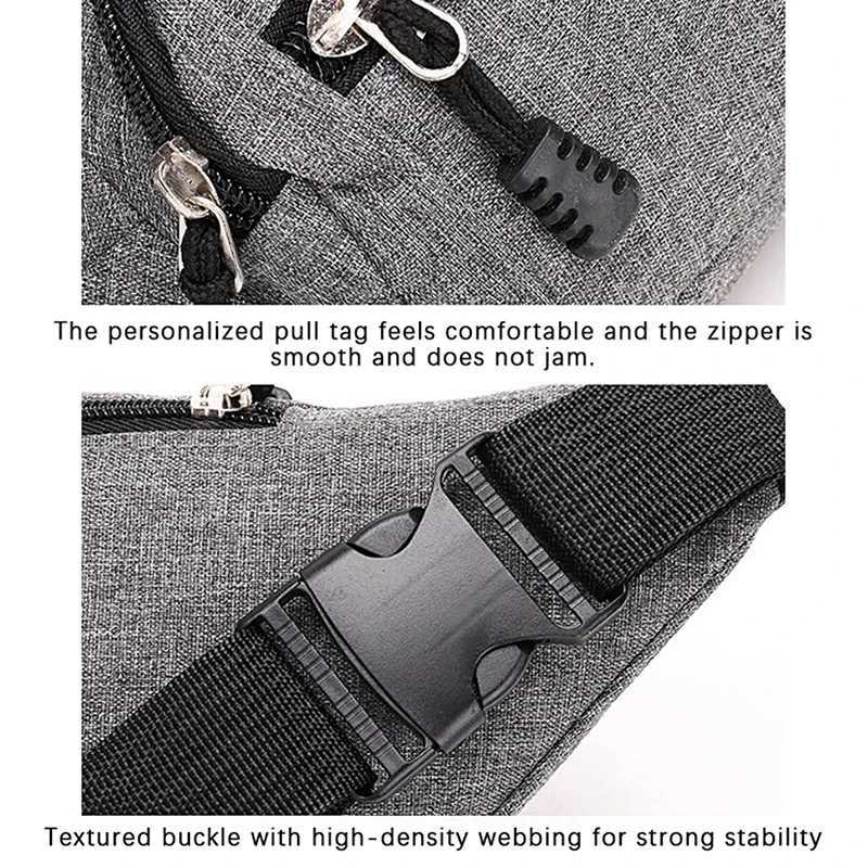 1Pc Fashion Men Women Waist Bag Crossbody Bag Canvas Casual Purse Large Phone Belt Bag Pouch Outdoor Travel Phone BagXJ240720