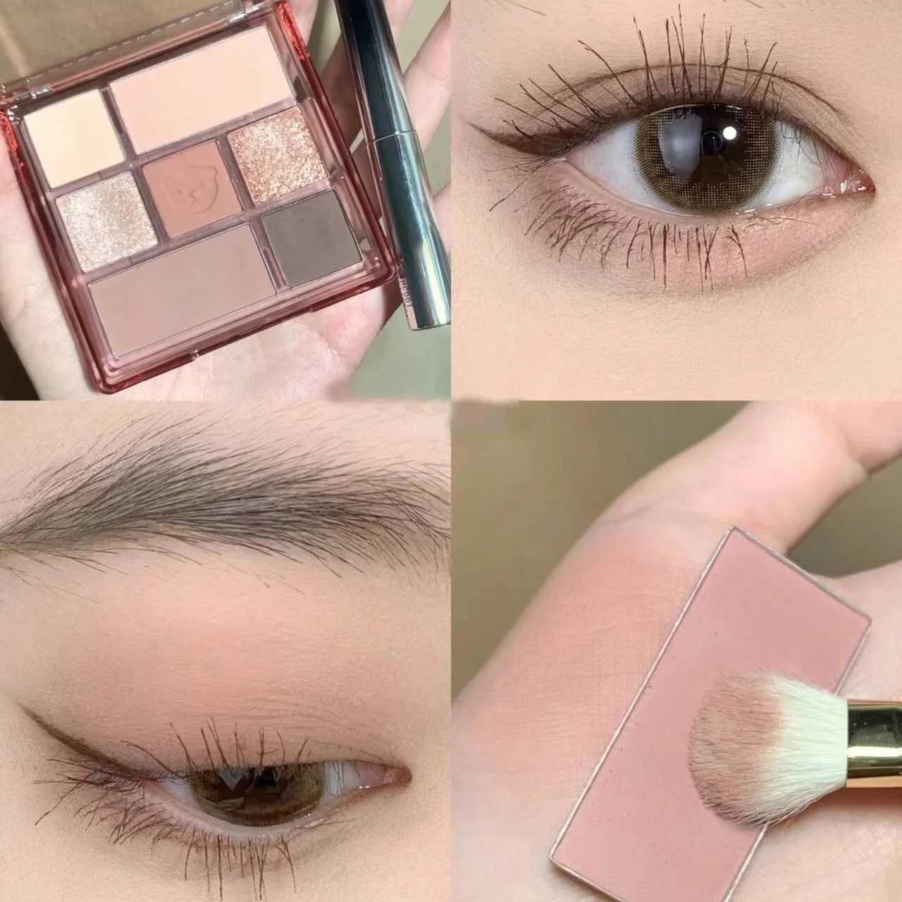 New 7-Color Eye Shadow Palette Low Saturation Full Matte Korean Eye Makeup Grey Rose Long Lasting Nude Earth Color Eye Pigment zxx240720