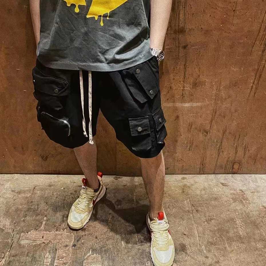 Hip Hop Y2K Streetwear Cargo Shorts Multi Pockets Tactical Fashion Man Shorts Techwear Harajuku Summer Casual Short Pants M240720