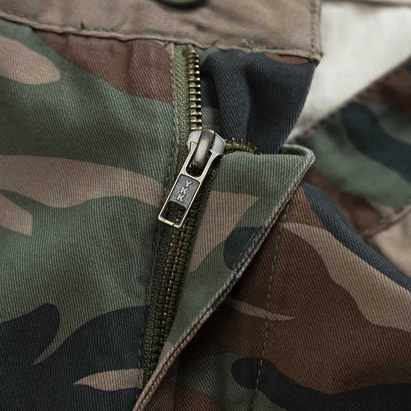 130kg wear Camouflage workwear shorts summer mens heavyweight washed cotton capris retro khaki style tough casual half pants M240720