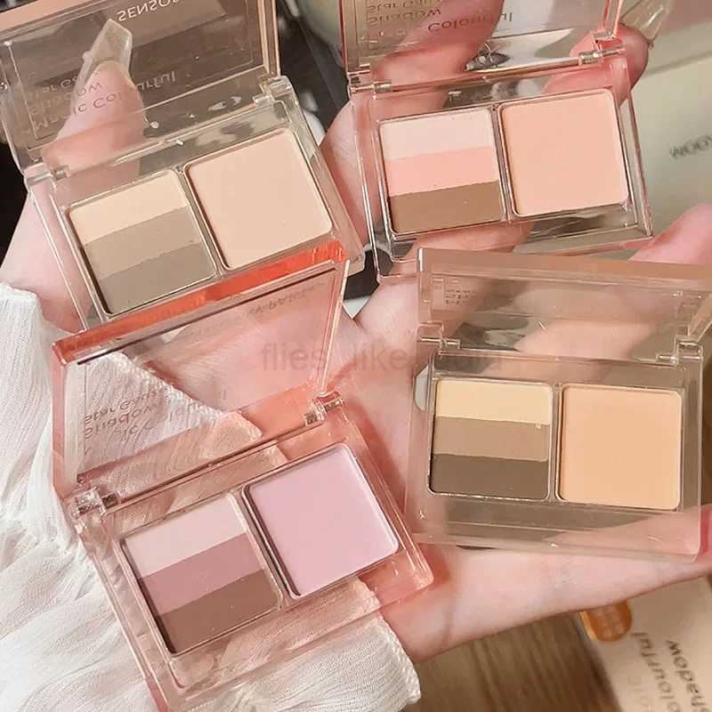 4-color mini eye shadow palette pink powder blusher natural matte eye shadow palette durable Korean contour powder pigment makeupW240730