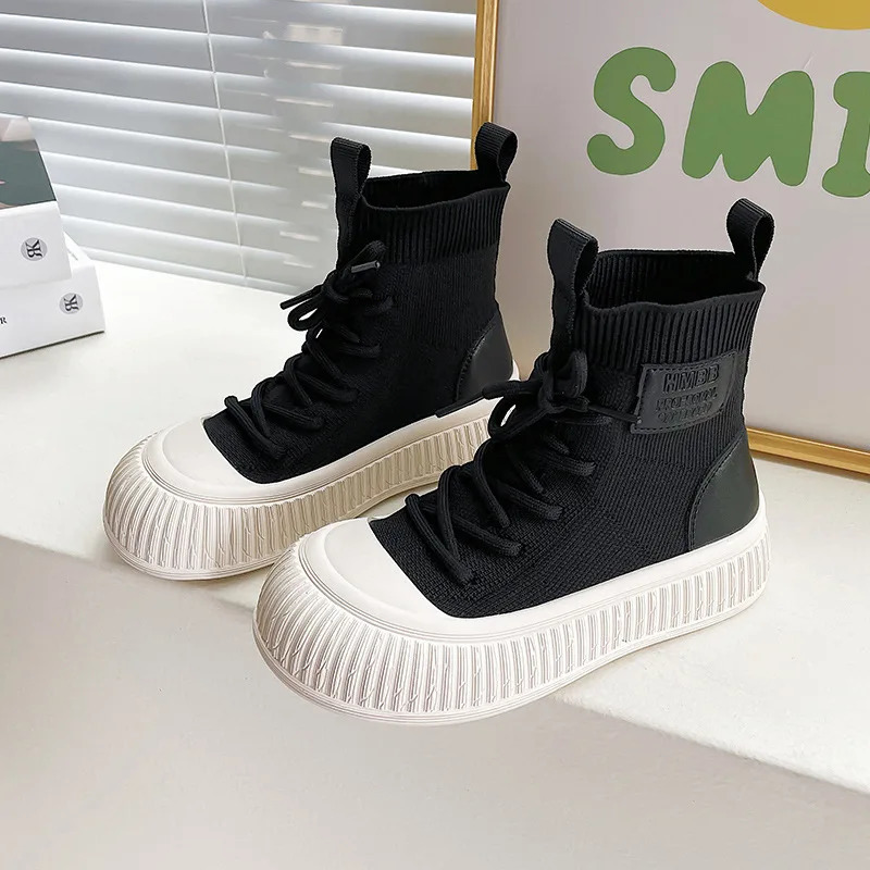Girls Socks Boots Spring and Autumn Childrens Breathable Casual Flying Woven Shoes for Boys 240710