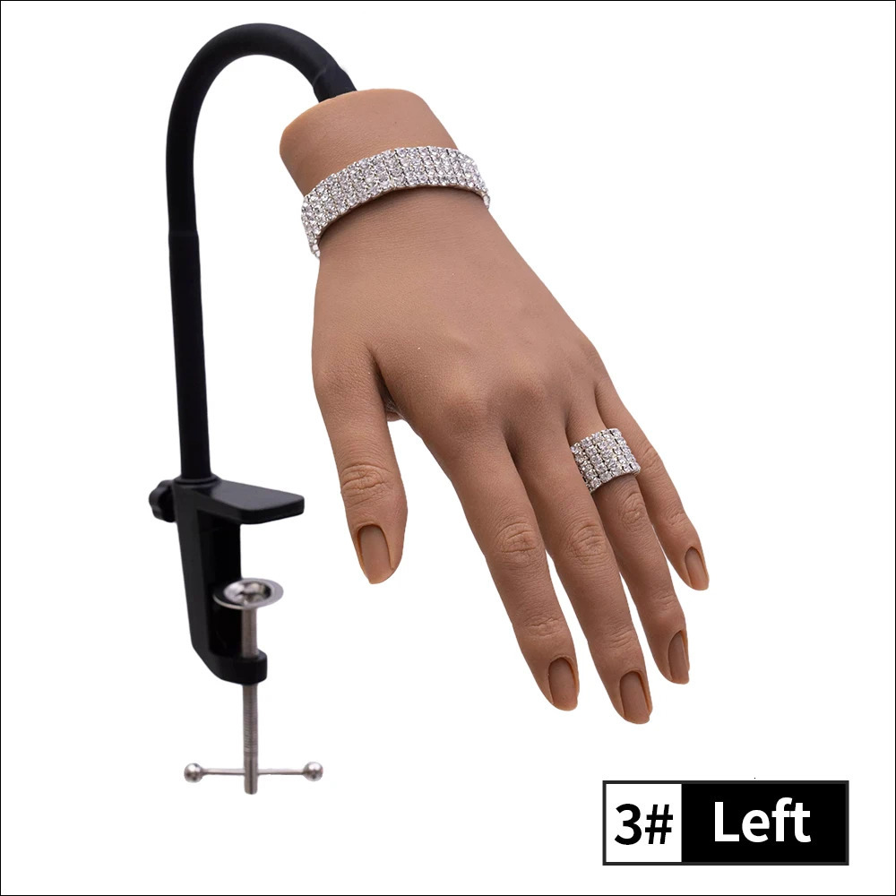 Silicone Practice Hand With Flexible Thickened Nail Groove Fingers And Clip/Holder 240719