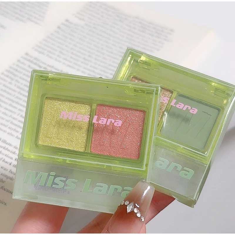Two-tone Eyeshadow Palette Pearl Matte Mint Green Eyes Socket Painting Shadow Pigment Powder Eye Contour Korean Makeup Cosmetics zxx240720