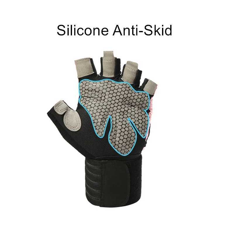 Sports Gloves Gym Sports Gloves Half Finger Weight Lifting Gloves with Wrist Support Belt Men Women Workout Exercise Fitness Training Glove z240720