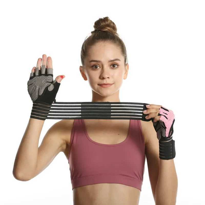 Sports Gloves Gym Sports Gloves Half Finger Weight Lifting Gloves with Wrist Support Belt Men Women Workout Exercise Fitness Training Glove z240720