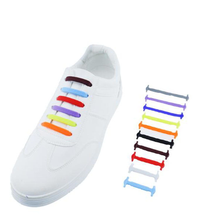 16 pcs/bag adult No Tie shoelace silicone elastic no tie shoe lace portable lazy shoelace