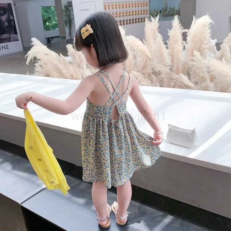 Baby Girls Dress 2024 Summer Chiffon Floral Princess Dresses Cute Kids Sundresses Childrens ClothingXJ240720
