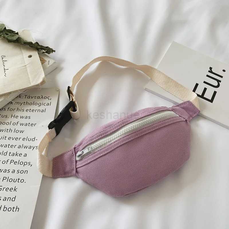 Cute Children Waist Bag High Quality Canvas Belt Bags Designer Crossbody Chest Bag Female Solid Fanny Pack Hip PurseXJ240720