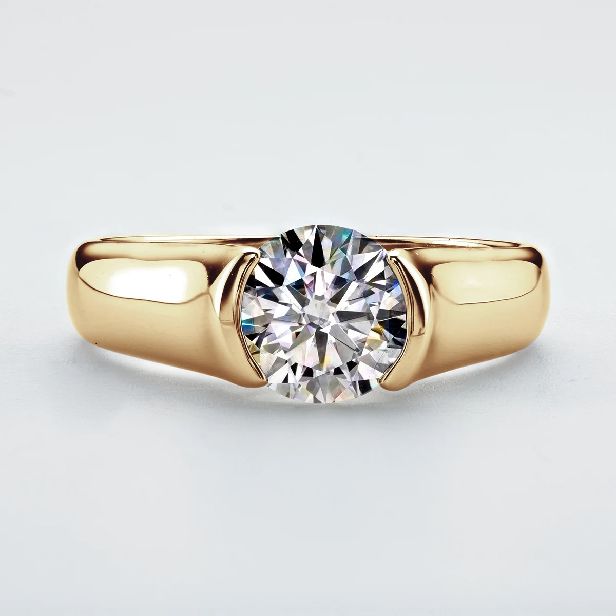 Anziw Real 925 Silver 2 Carat Womens Wedding Ring Promise Finger Ring Certified Jewelry 18K Gold Plated 240805