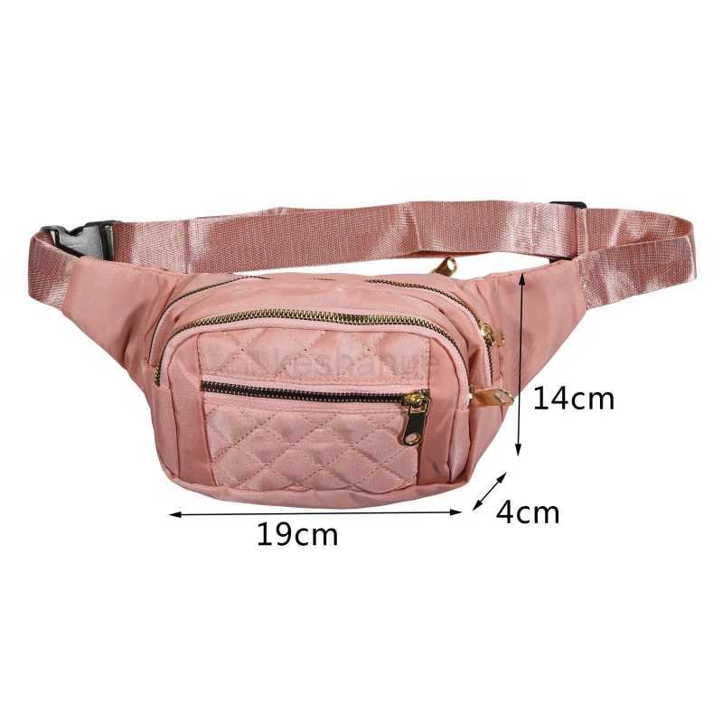 Women Plaid Waist Bag Female Oxford Waterproof Belt Bags Designer Crossbody Chest Bag Ladies Fashion Fanny Pack Banana Hip PurseXJ240720