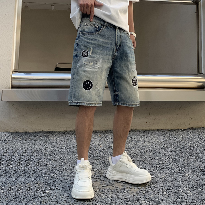 Purple Jeans shorts mens short designer jeans straight holes casual summer Night club blue Ksubi Jeans Women's Shorts style luxury Patch Same sty