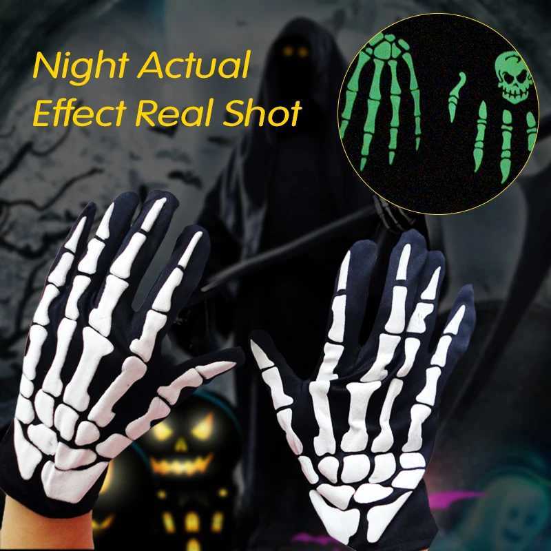 Sports Gloves Winter Cycling Full Finger Gloves Halloween Horror Skull Claw Skeleton Anti-Skid Guantes Adult Children Mitten Cycling Equipment z240720