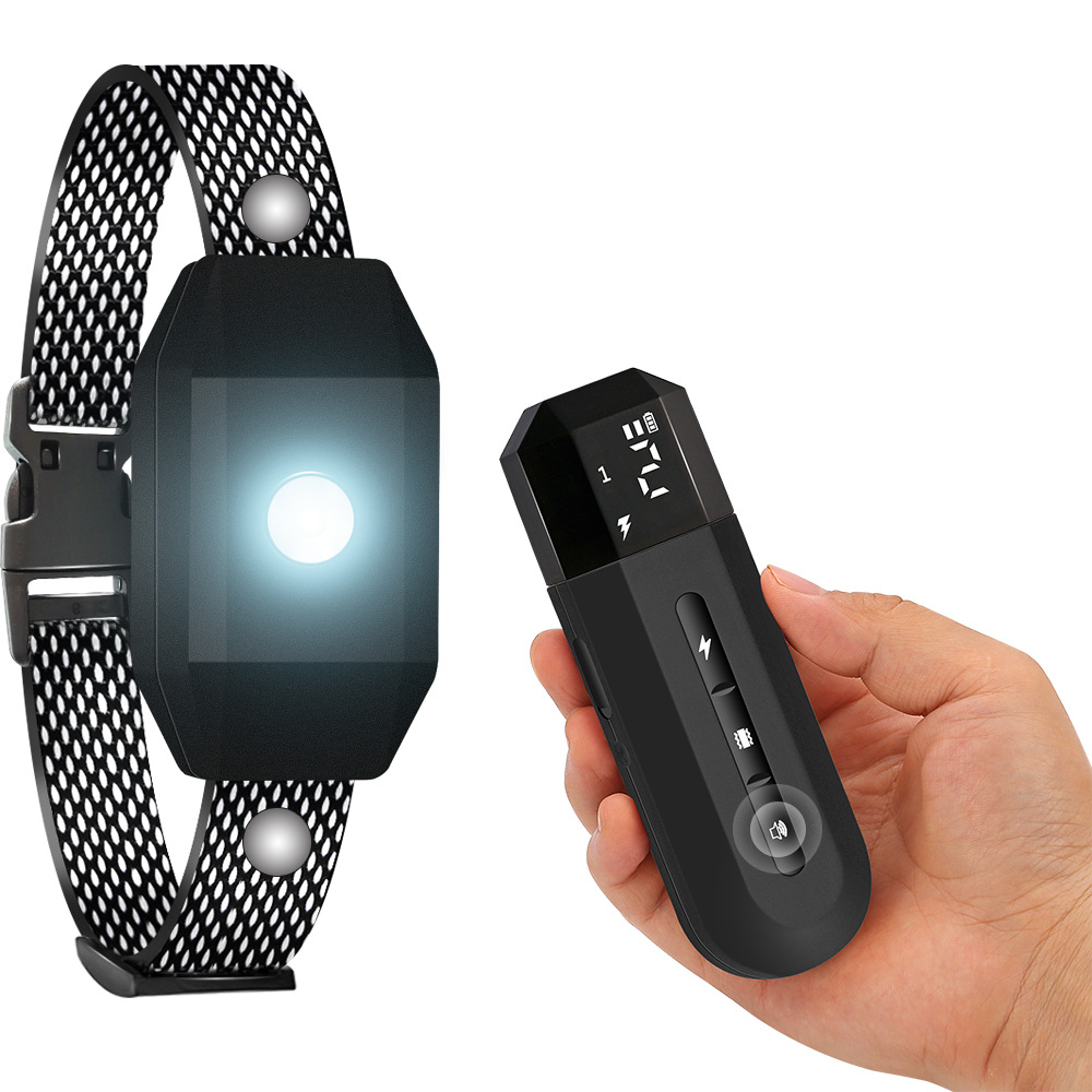 Colored lights 2023 new dog trainer bark stopper electric shock collar vibration warning remote control dog barking pet supplies waterproof