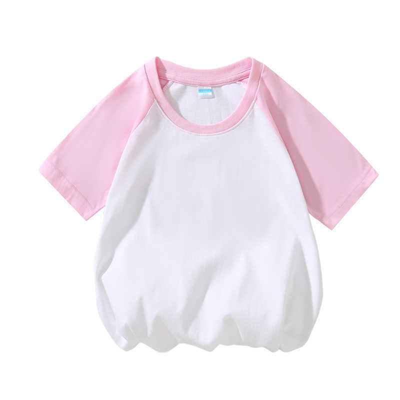 New summer short-sleeved children's round neck solid color family wear boys and girls loose top sports T-shirt