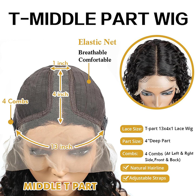 Factory wholesale Curly Short Bob 13X4 Lace Frontal Human Hair Wigs Deep Water Wave 13X4 Lace Front Wig 5x5 Closure Glueless 10a 10A