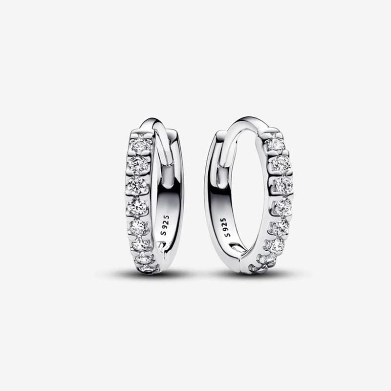 Sparkling Hie Hoop Earrings Sterling Sier Dia Earring For Women Men Party Jewelry Gold earrings with Retail Box Set High quality