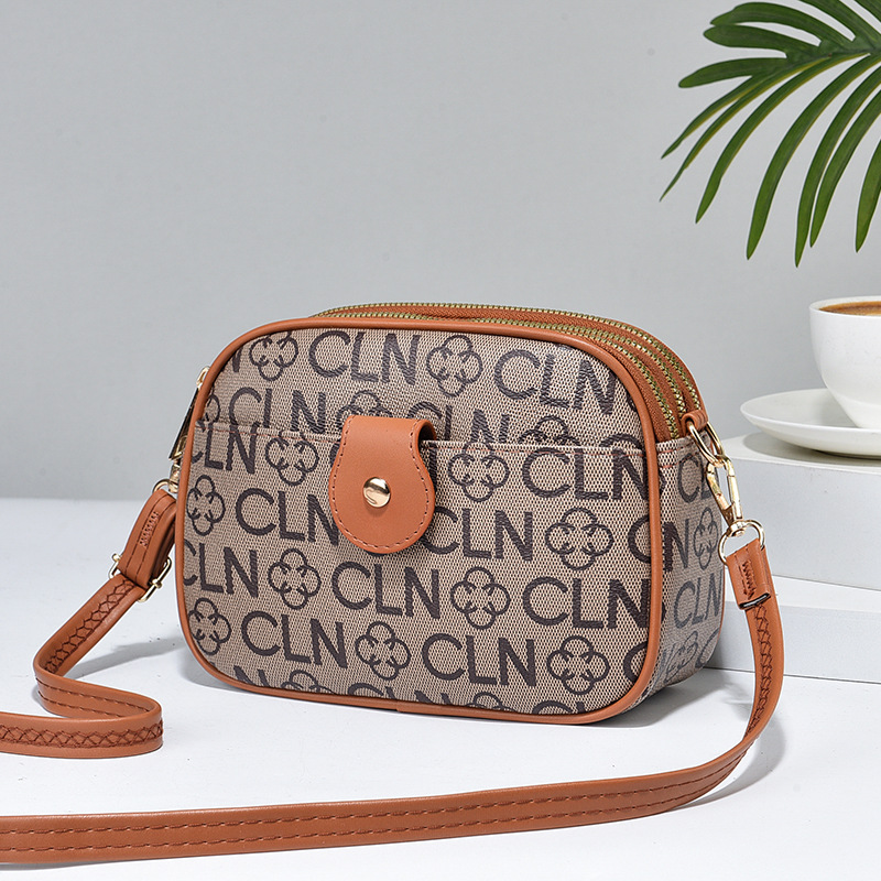 3 Zipper PU Crossbody Bag for Women Luxury Designer Shoulder Crossbody Bag Smooth Zipper 2023 Summer New Fashion Female Bags