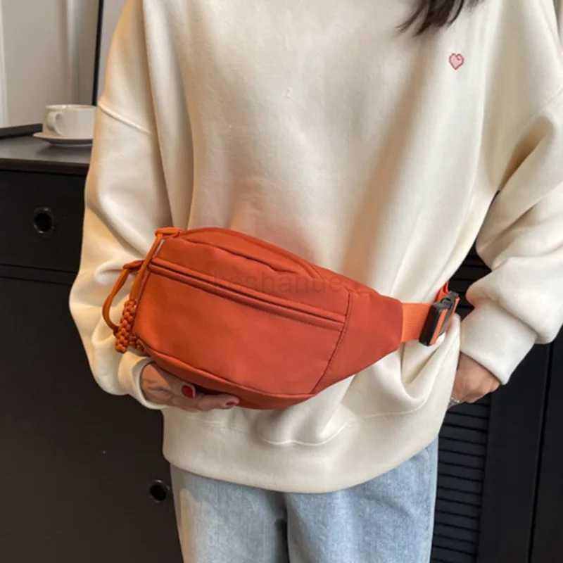 Waist Bag Women New Canvas Leisure Portable Zipper Korean Style Canvas Chest Bag Shoulder Bag Waist Bag SportsXJ240720