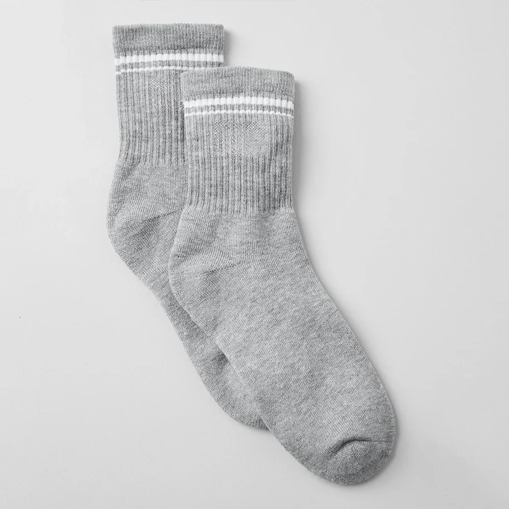 Yoga Socks Seasonal Unisex Black and White Mid Cap Accessories Sports Casual Cotton 240715