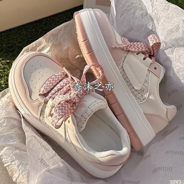 Little DR Sneakers for Women Board Shoes Green White Thick Sole Versatile Student Niche Korean Style Fashion Casual Teenage Breathable Sport Women