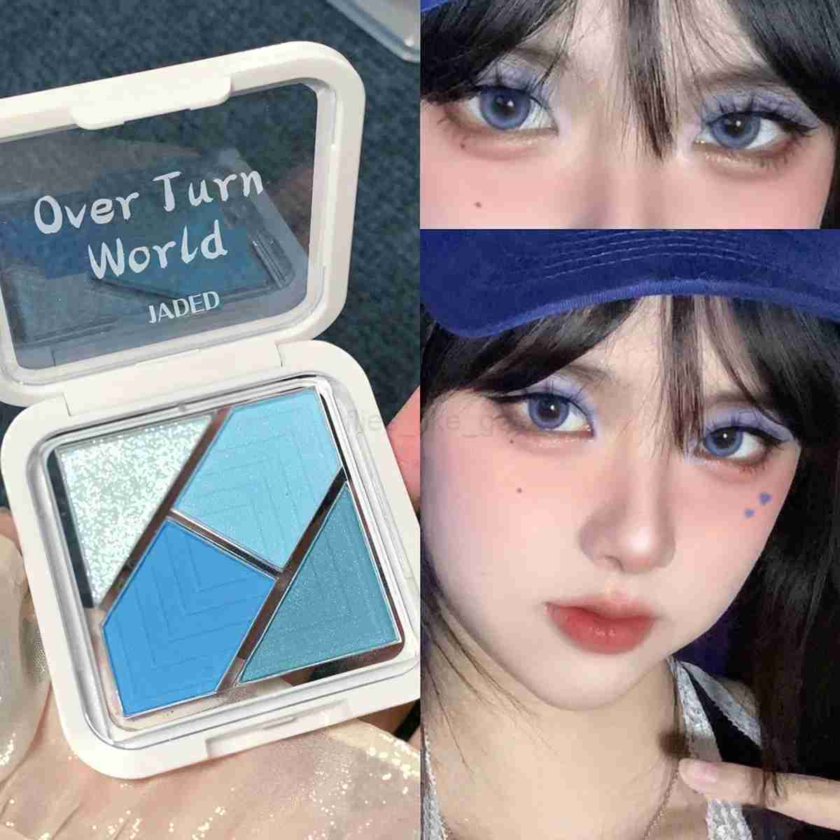4 Colors Eye Shadow Palette Matte Glitter Green Eyeshadow Blue Pink Black Eye Shadow Pigments Shadow Professional Makeup Palette zxx240720