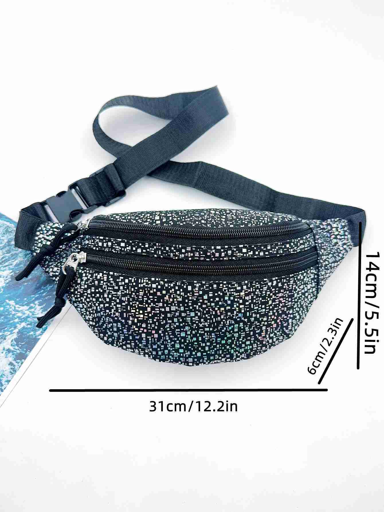 Sparkly Holographic Fanny Pack Belt Bag for Women I Travel CrossBody Fanny Packs for Women Fashion Waist Pack Bum BagXJ240720