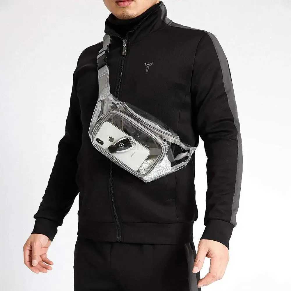 Sports Waist Pack Transparent Waterproof Jogging Fitness Fanny Pack Bag For Cellphone Earphone Money Keys Storage Chest PackXJ240720