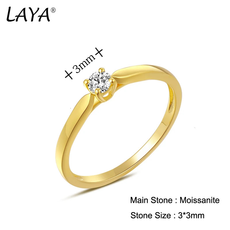 Laya Real 0.1 Carat Womens Wedding Ring High Quality 100% 925 Sterling Silver Simple Engagement Exquisite Jewelry 240805
