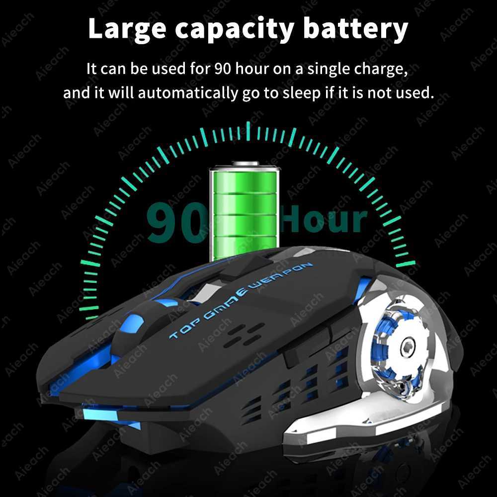 AIEACH Bluetooth Mouse Gaming Computer Rechargeable Wireless Mouse USB Mechanical E-Sports Backlight PC Gamer Mouse For ComputerCL240720