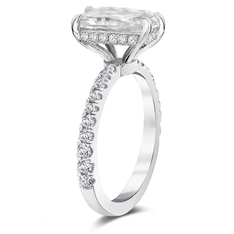 DEZO Card Engagement Ring 2/3/4ct Radiant Cut D-Color Solid 925 Sterling Silver Womens Wedding Jewelry Gift 240805