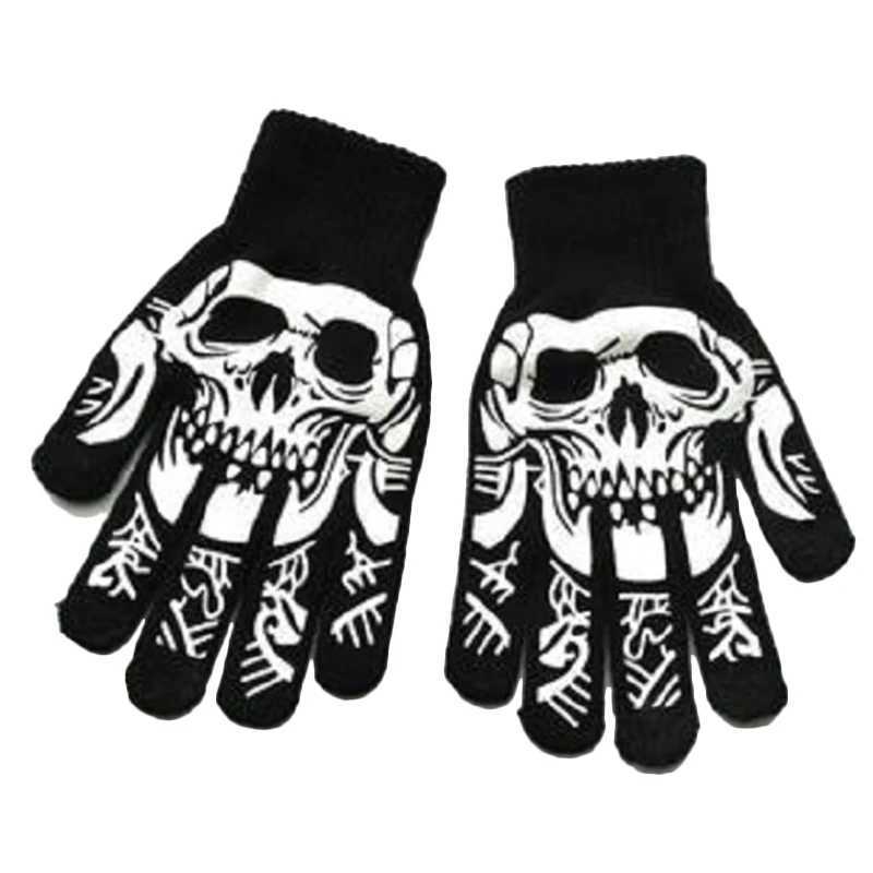 Sports Gloves Winter Cycling Full Finger Gloves Halloween Horror Skull Claw Skeleton Anti-Skid Guantes Adult Children Mitten Cycling Equipment z240720