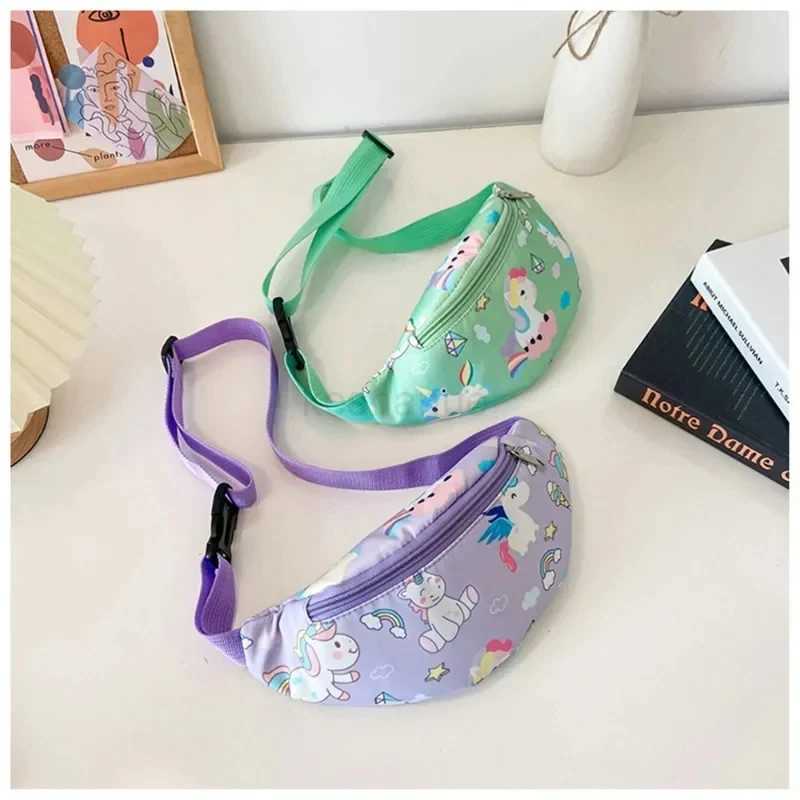 Childrens Cute Cartoon Dinosaur Crossbody Shoulder Bag Sport Running Waist Bag for Kids Belt Money Pouch Coin Purse Storage BagXJ240720