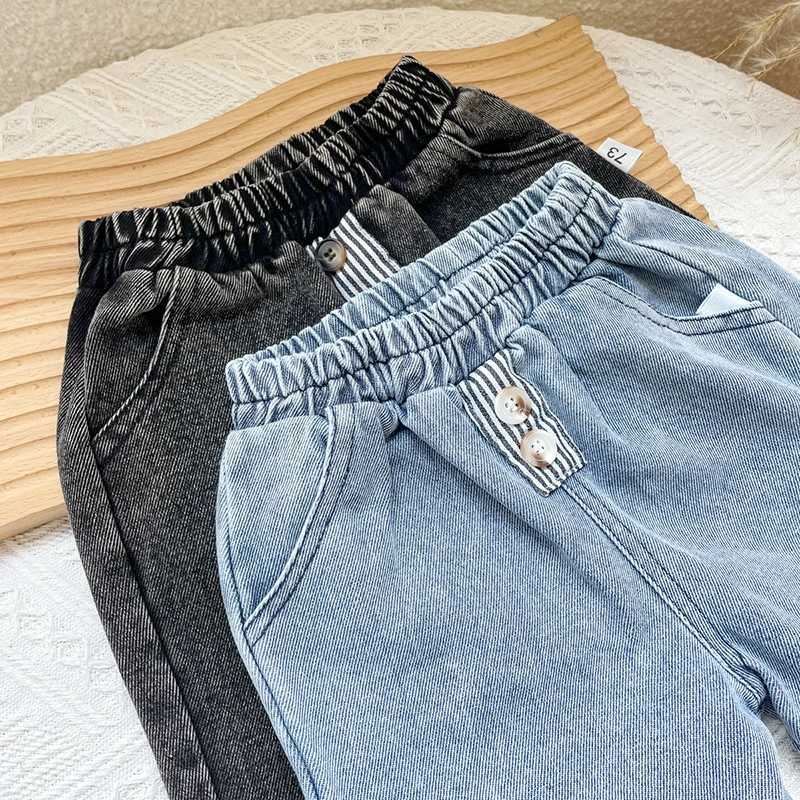Spring children girls boys solid color jeans autumn casual children girls boys girlsW240718