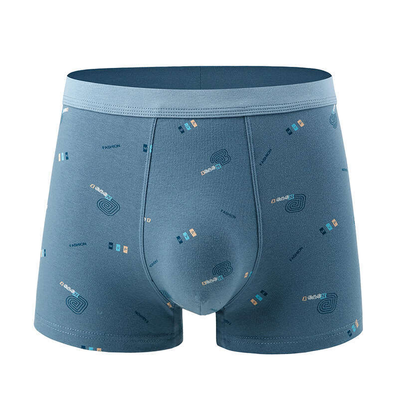 Printed Pure Cotton Comfortable and Breathable Men's Flat Corner Underwear, 3D Large Space Seamless Underwear for Men Mutande Mens Boxers Designe