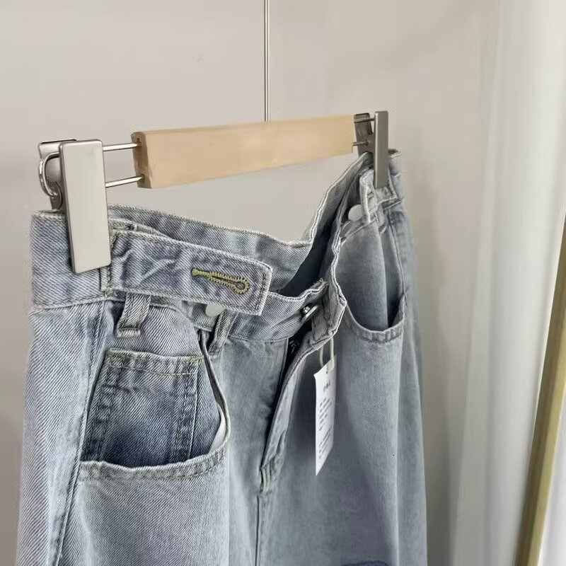 Summer thin denim shorts, Korean version, trendy holes, slim fit, casual fashion pants, men's five point horse pants