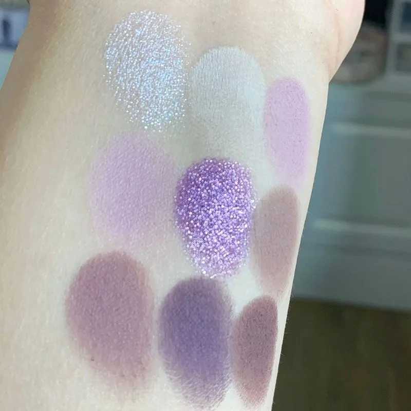 Aurora Purple 9 Colors Eyeshadow Palette Smokey Purple Lace Shimmer Matte Silver Water Highlight Cool Tone Eye Shadow Korean zxx240720