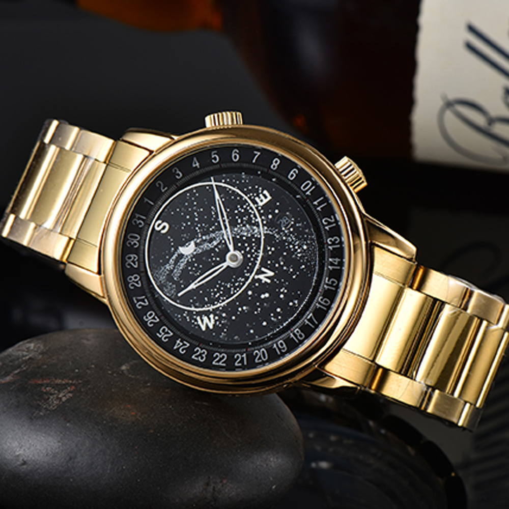 Top Original Brand Luxury Automatic Watches for Men Casual Steel Strap Wristwatch Mechanical Date Stars and Moon Designer Automatic Date Male AAA Clock