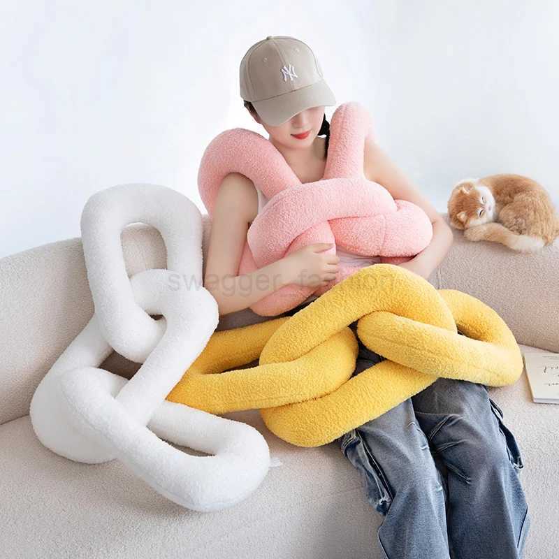 60-95CM Creative Iron Chain Knot Pillow Stuffed Soft Sofa Cushion Nordic Style Home Plush Decoration Irregular Shaped PlushB270720
