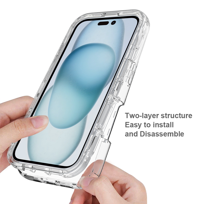 Clear 3in1 Shockproof Cases For Iphone 17 Air 16 Pro Max 15 Plus 14 13 12 11 X XR XS MAX 8 7 6 Iphone17 Transparent Hard Plastic PC Soft TPU Mobile Ce
