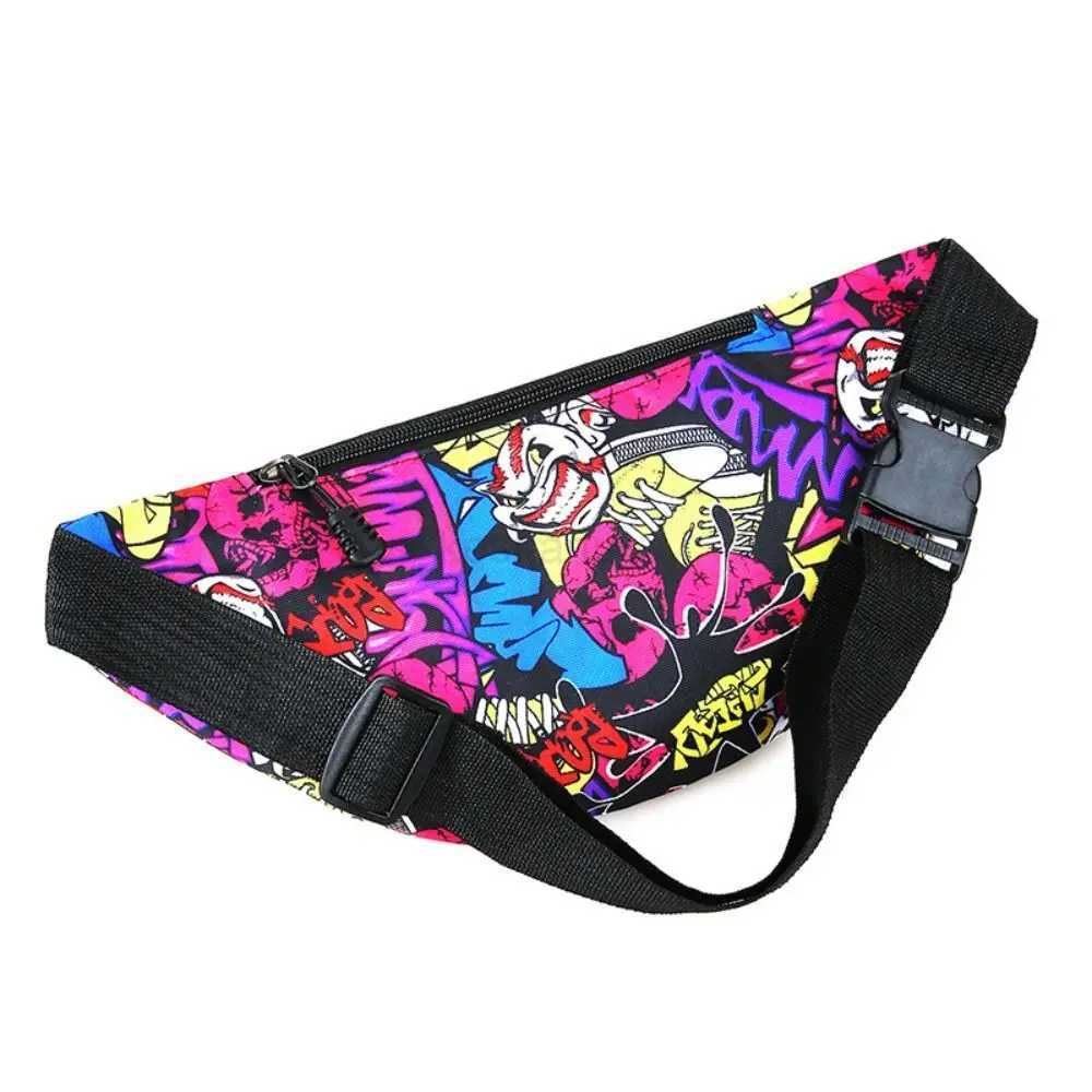 Flower Pattern Waist Bag Portable Large Capacity Printing Fanny Pack Nylon Waterproof Chest BagXJ240720