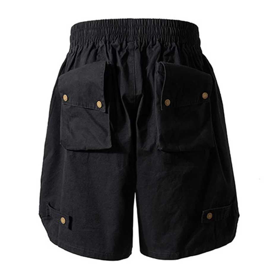 Hip Hop Y2K Streetwear Cargo Shorts Multi Pockets Tactical Fashion Man Shorts Techwear Harajuku Summer Casual Short Pants M240720