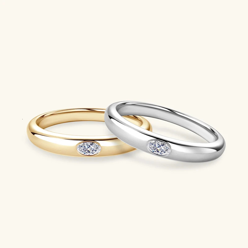 18k Gold Plated Womens Wedding Ring 925 Silver D Color Certified Mosonite Engagement Promise Band Princess Oval Jade Cut 240805