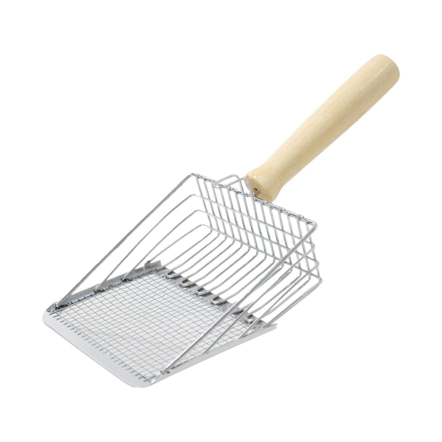 Large cat litter shovel stainless steel integrated cat litter box iron shovel metal fine hole spatula