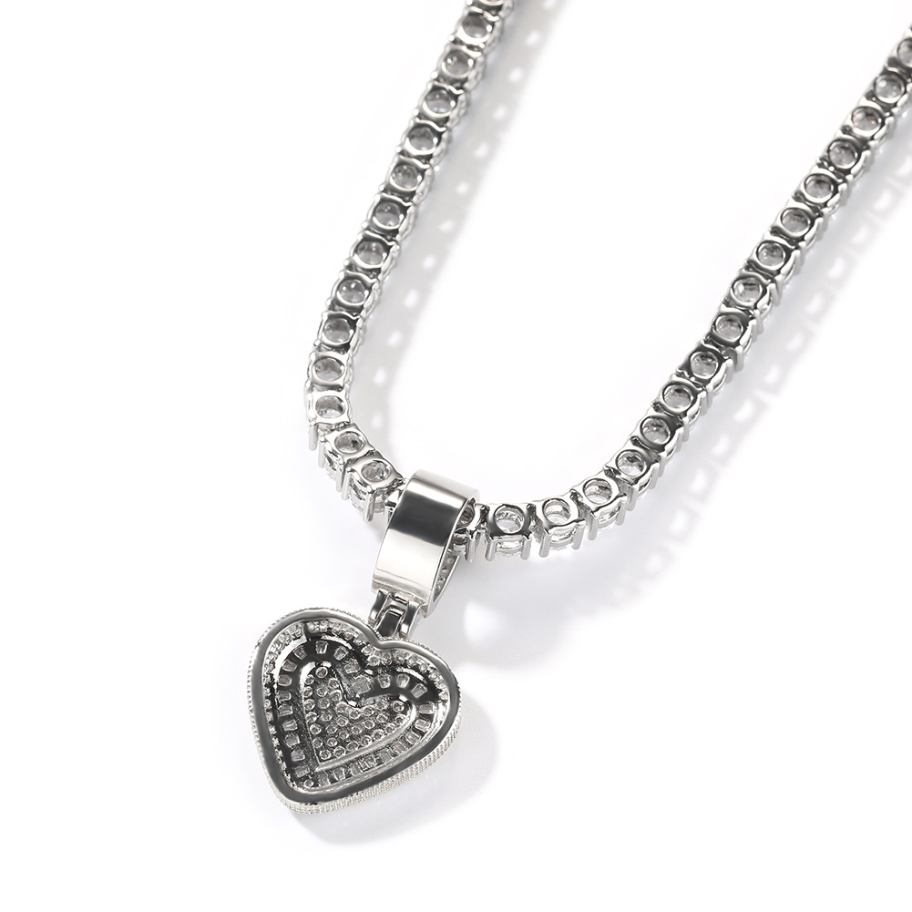 Charm Love Heart Pendant Necklace TopBling 18k Gold Plated 5A T Zircon Jewelry