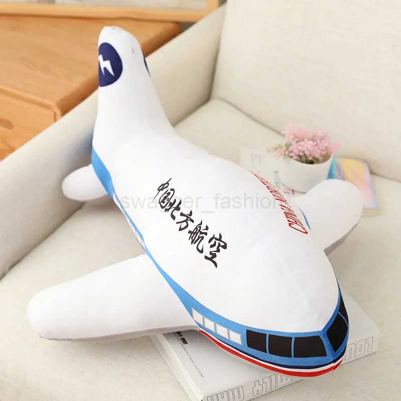 40cm 60cm 80cm Large Size Simulation Airplane Plush Toys Kids Sleeping Back Cushion Soft Aircraft Stuffed Decoration Dolls GiftB270720